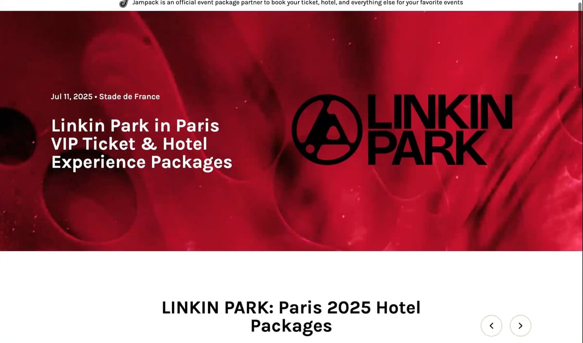 Customized event packages page